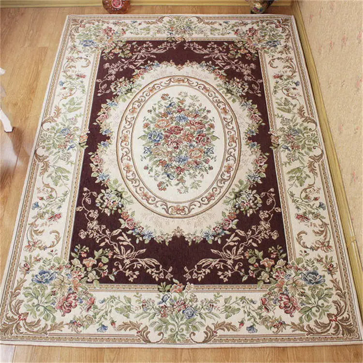 European Carpets Living Room Pastoral Flower Home Bedroom Rugs And Carpets Sofa Coffee Table Mat Anti-Slip Floor Study Area Rug