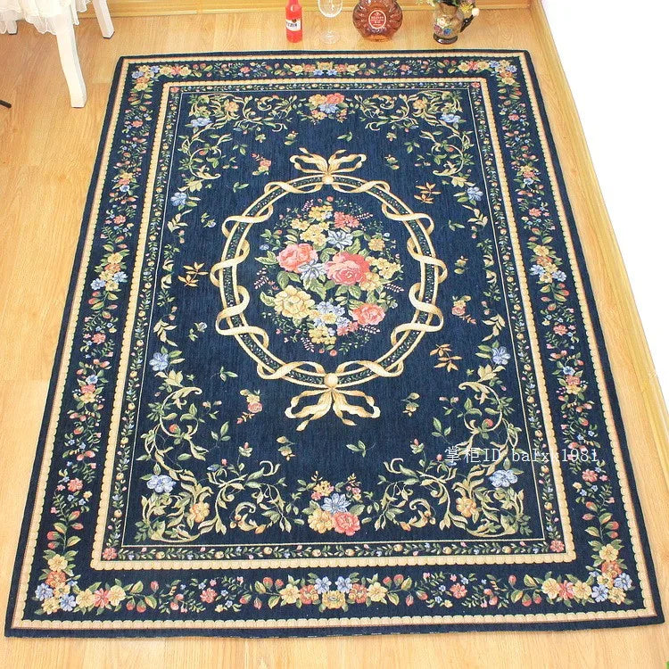 European Carpets Living Room Pastoral Flower Home Bedroom Rugs And Carpets Sofa Coffee Table Mat Anti-Slip Floor Study Area Rug